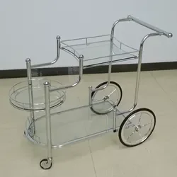 Luxury Metal Glass Tea Wine Food Catering Drinks Serving Trolley Cart for Bar Hotel Restaurant Wedding Party Bar Cart Trolley