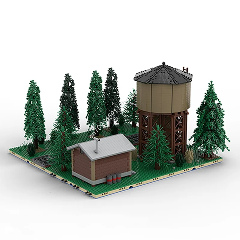 3873pcs MOC Water Tower Trained Model Building Blocks Architecture Assemble DIY Toy Creative Christmas Gifts Idea Brick Kids