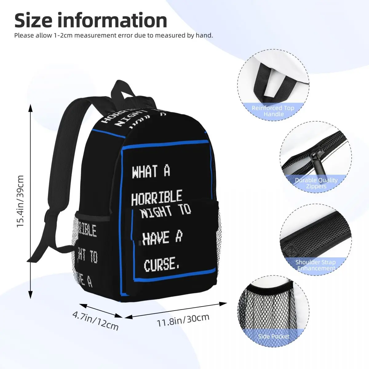 What A Horrible Night To Have A Curse Castlevania Game Backpack Student BookBag Men Women School Bag Laptop Shoulder Bags
