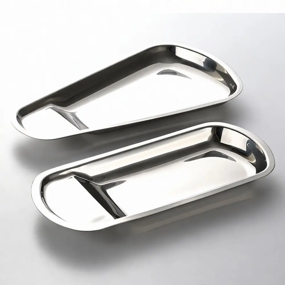 304 Stainless Steel Fan Shaped Serving Tray Fish Tail Dish Hotel Buffet Snack Plate Kitchen Tableware Appetizer Holder