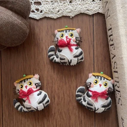 Handmade Leopard Cat Brooch Hair Pin DIY Accessory for Children Shoes Socks Bag Hat Clothes Decoration Cute Gift High Quality