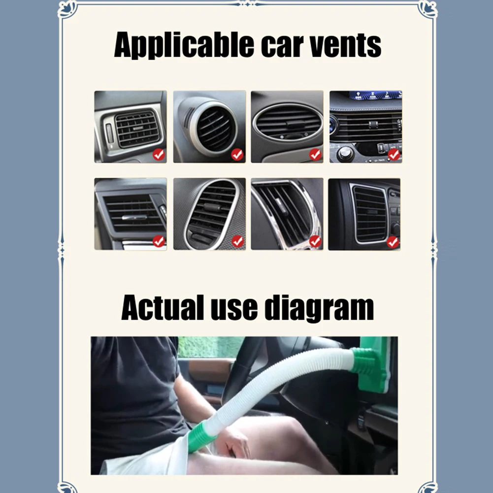 

Portable AC Extension Tube with Clip Air Vent Extension Pipe Wear Resist Vehicle Directs Cool Tube for Friend Gift