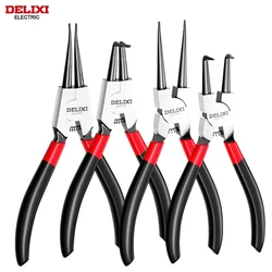 DELIXI ELECTRIC 5-In Circlip Pliers,Needle nose Pliers，Retaining Ring Pliers，for Removing Installing Puller Locking Rings Shafts