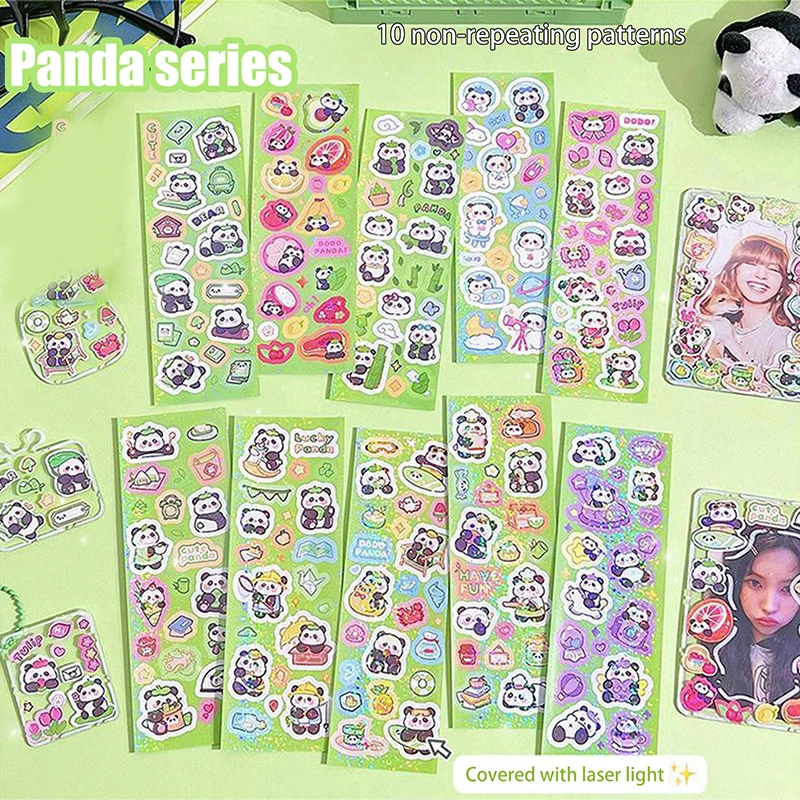 10PCS Cartoon Cute Capybara Gu Card Stickers Kawaii Animals Panda Handbook Stickers Creative DIY Decals For Notebook Stickers