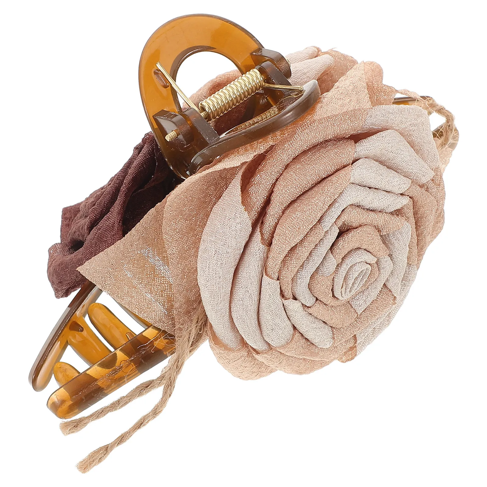 

Vintage Dried Rose Claw Hair Clip Beige Coffee Floral Jaw Clips Elegant Hair Accessories for Wedding Birthday Thanksgiving Women