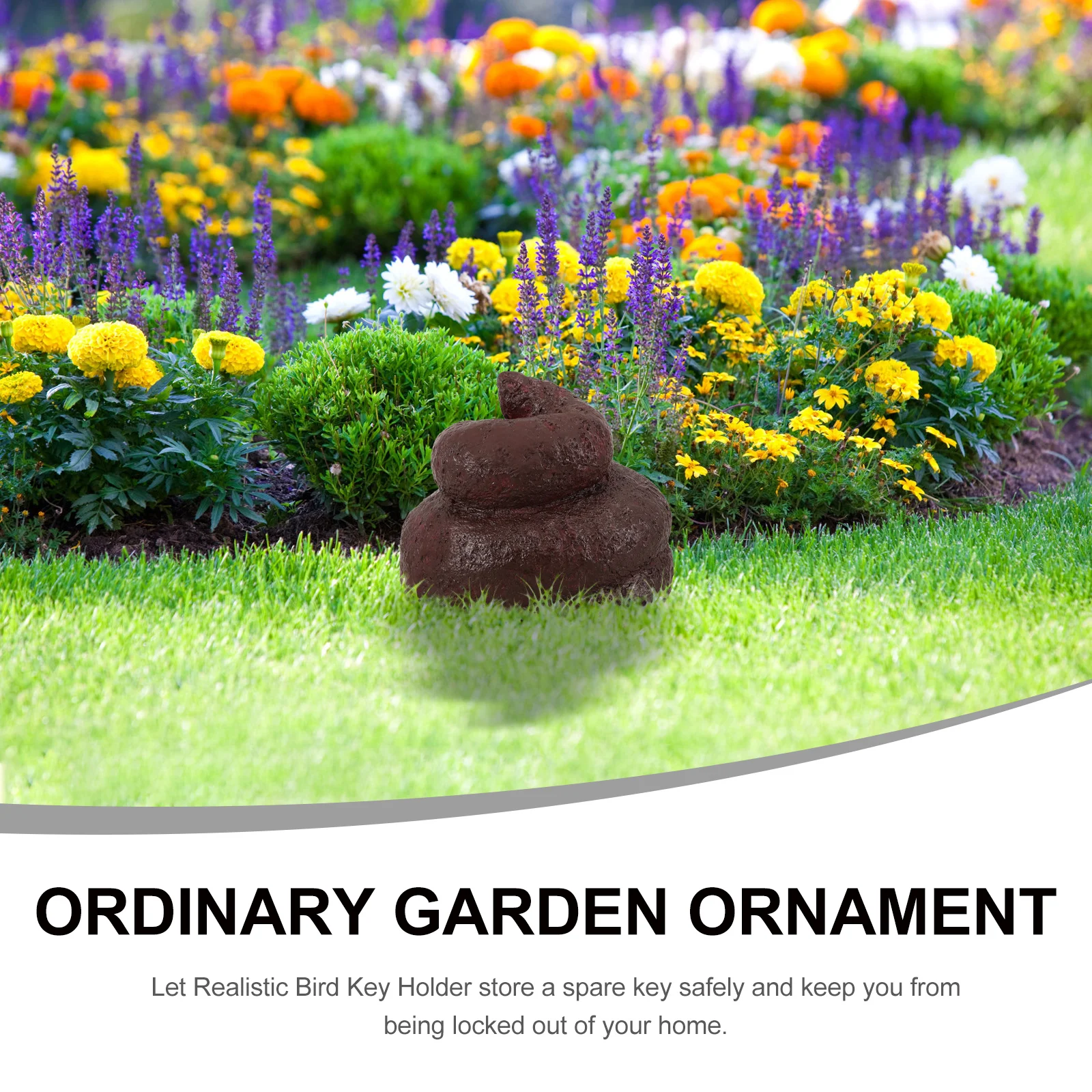 

Garden Key Holder Box Realistic Poop Design Weatherproof Resin Outdoor Key Storage Container for Spare Keys and Small Items