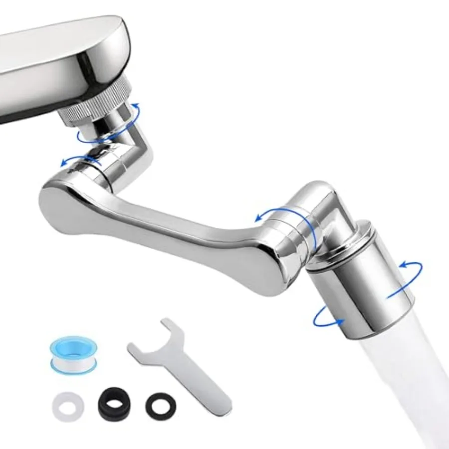 

360° Rotating Faucet Extender with Adapter Multifunctional Sink Spray Head for Bathroom and Kitchen Sinks 360° Rotating Faucet