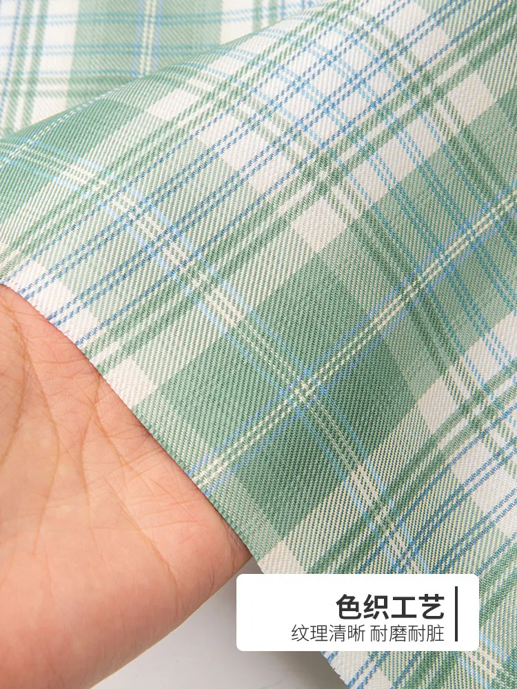 Jk Plaid Fabric Diy Handmade Clothes Uniform Large Intestine Hair Ring Polyester Pleated Skirt Clothing Fabric Half Meter