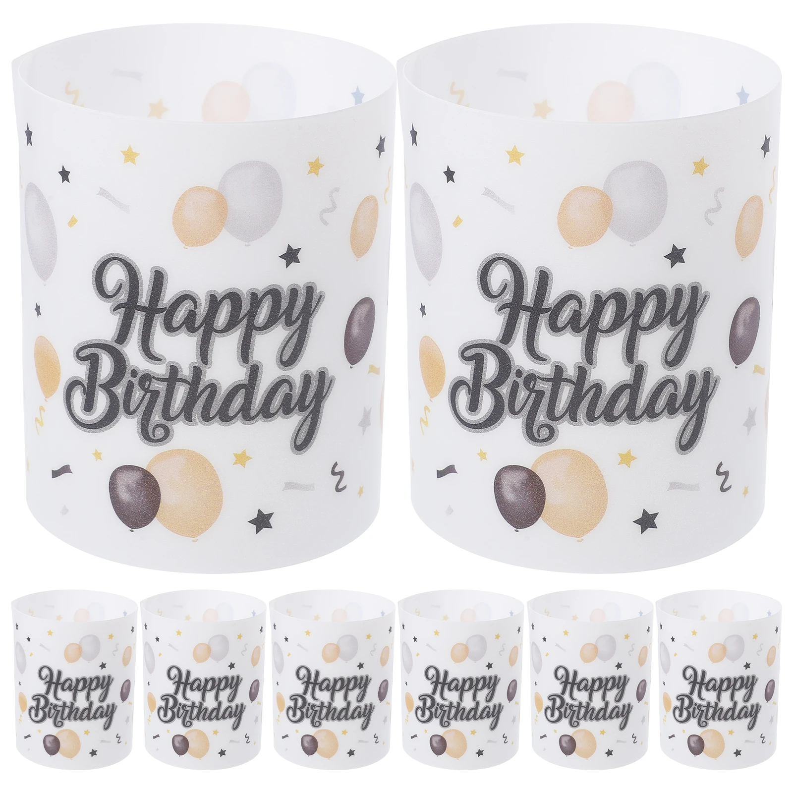 

8pcs Covers Plastic Cylinder Windproof Lampshade for Candles Party Home Decoration Supplies