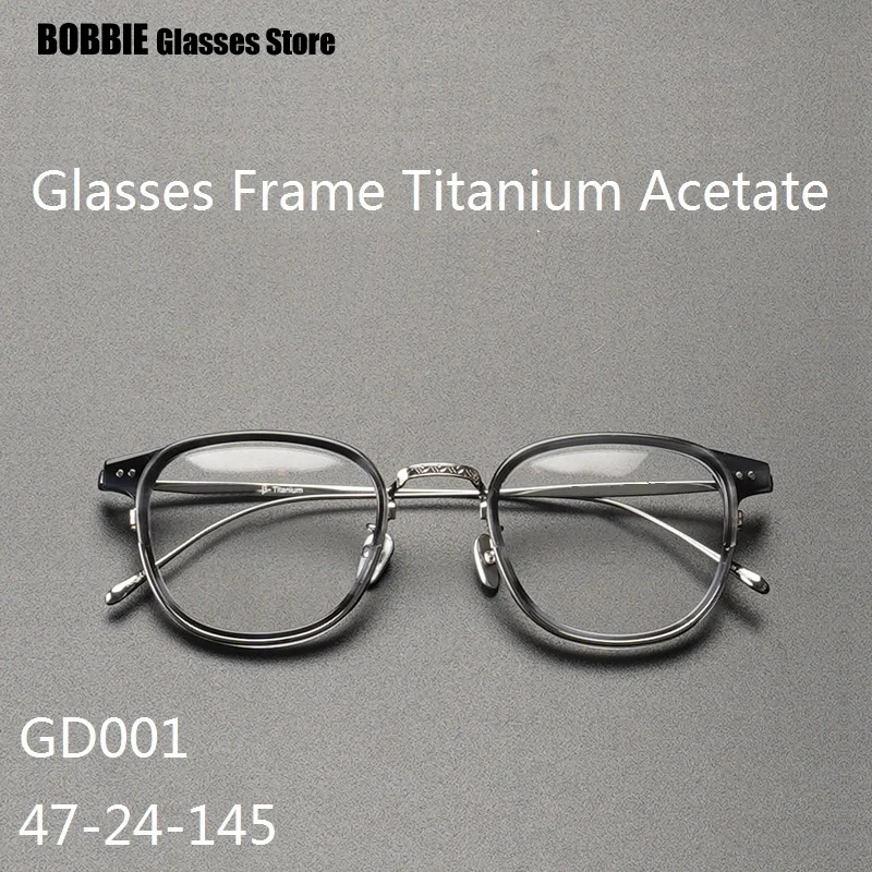 Japanese Designer Titanium Acetate Glasses Frame Men Woman Fashion Eyewear Square Ultralight Trend Eyeglass Myopia Prescription