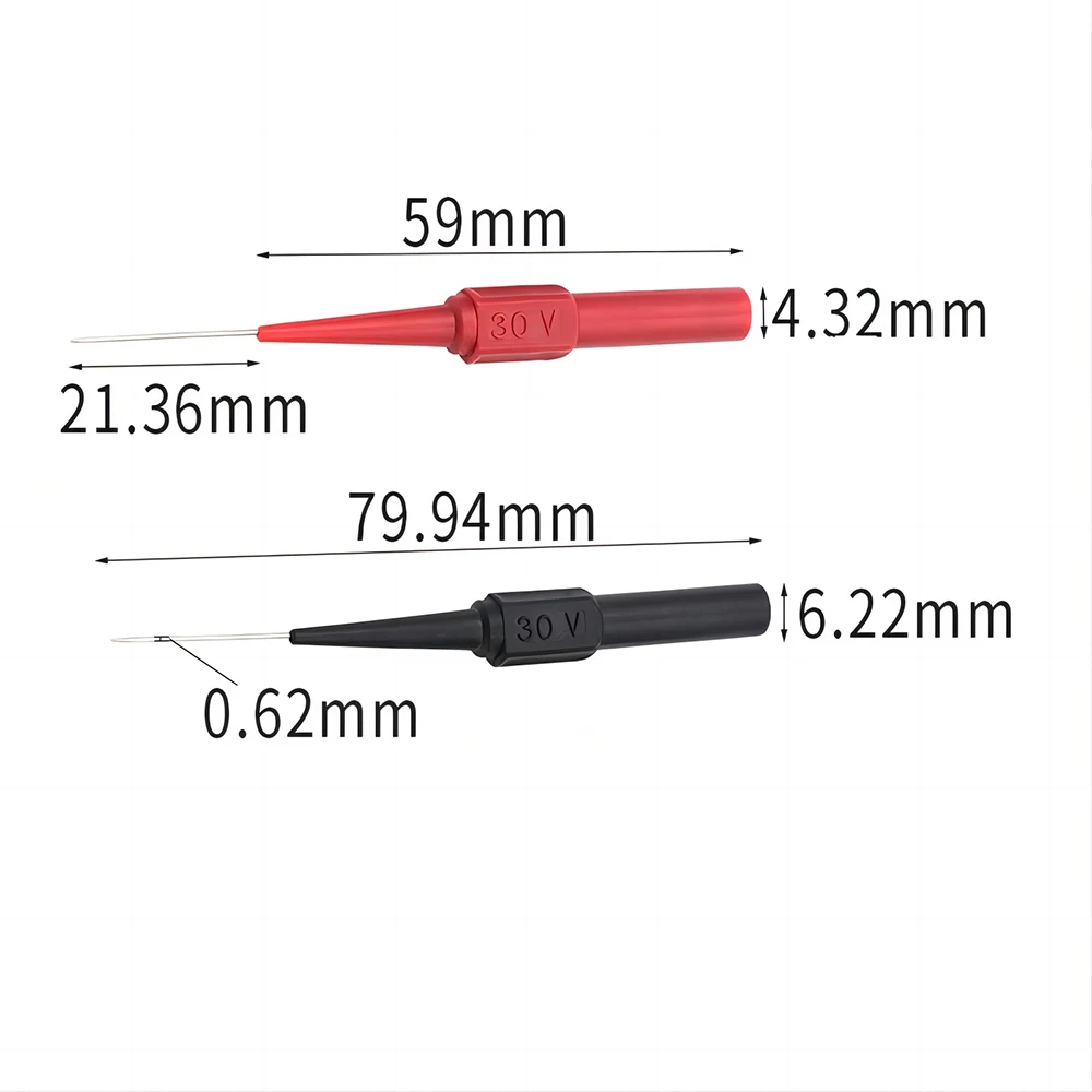10 قطعة 30 فولت سيارة تلميح تحقيقات أدوات التشخيص المتعدد موصلات اختبار تمديد عودة ثقب إبرة تلميح مجسات السيارات عدة آلة 0.7 مللي متر #2