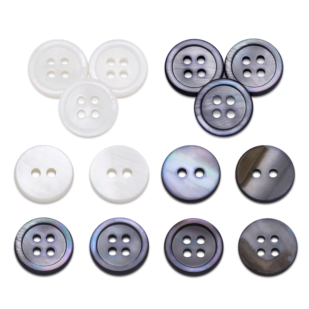 30pcs/lot 11.5mm White gray natural shell sewing buttons pearl round shell buttons clothing sewing accessories DIY