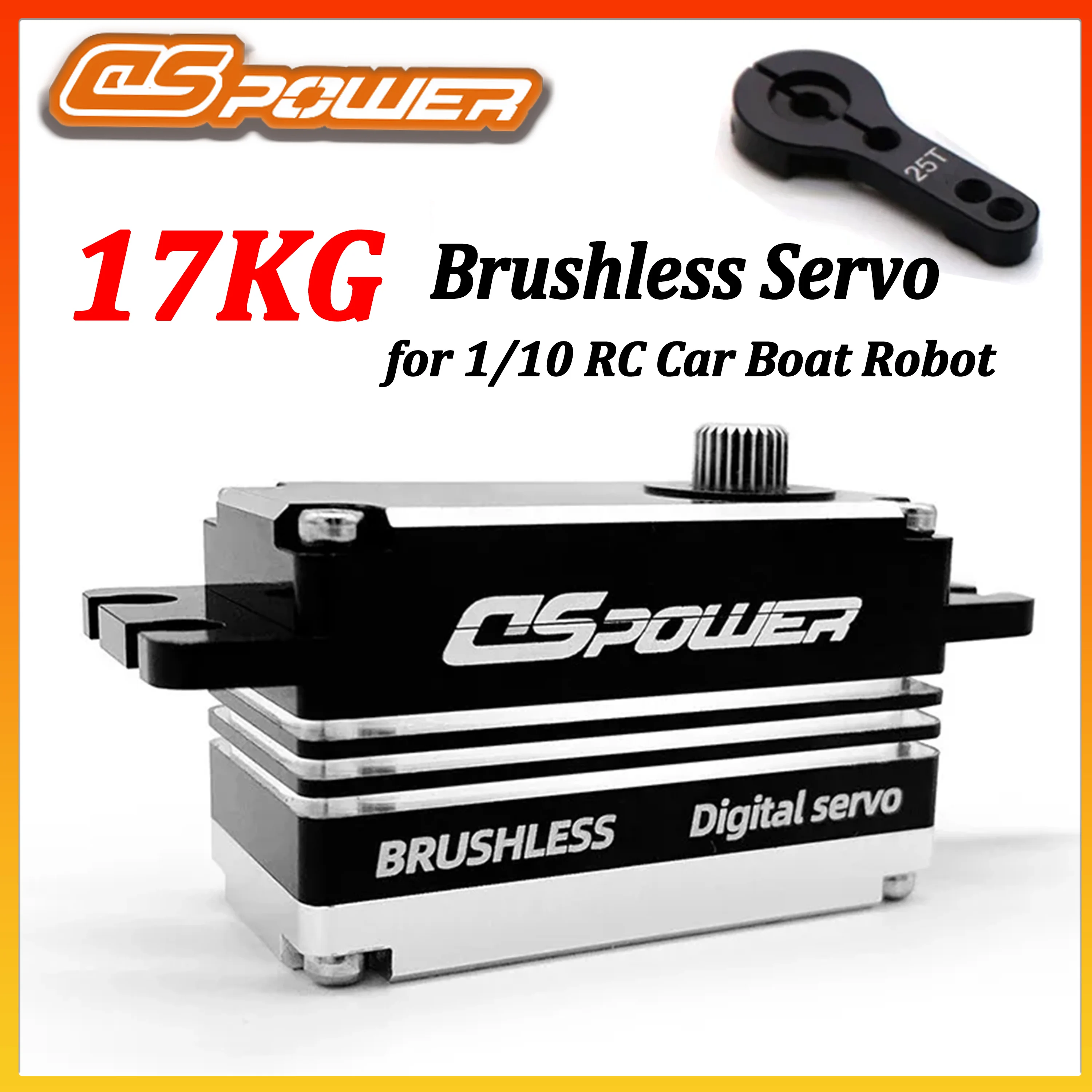 

DSPOWER 17KG Short Body Digital Servo Metal Gear Brushless Motor for 1/10 RC Car Truck Crawler Planes Boat SCX10 Wltoys WPL