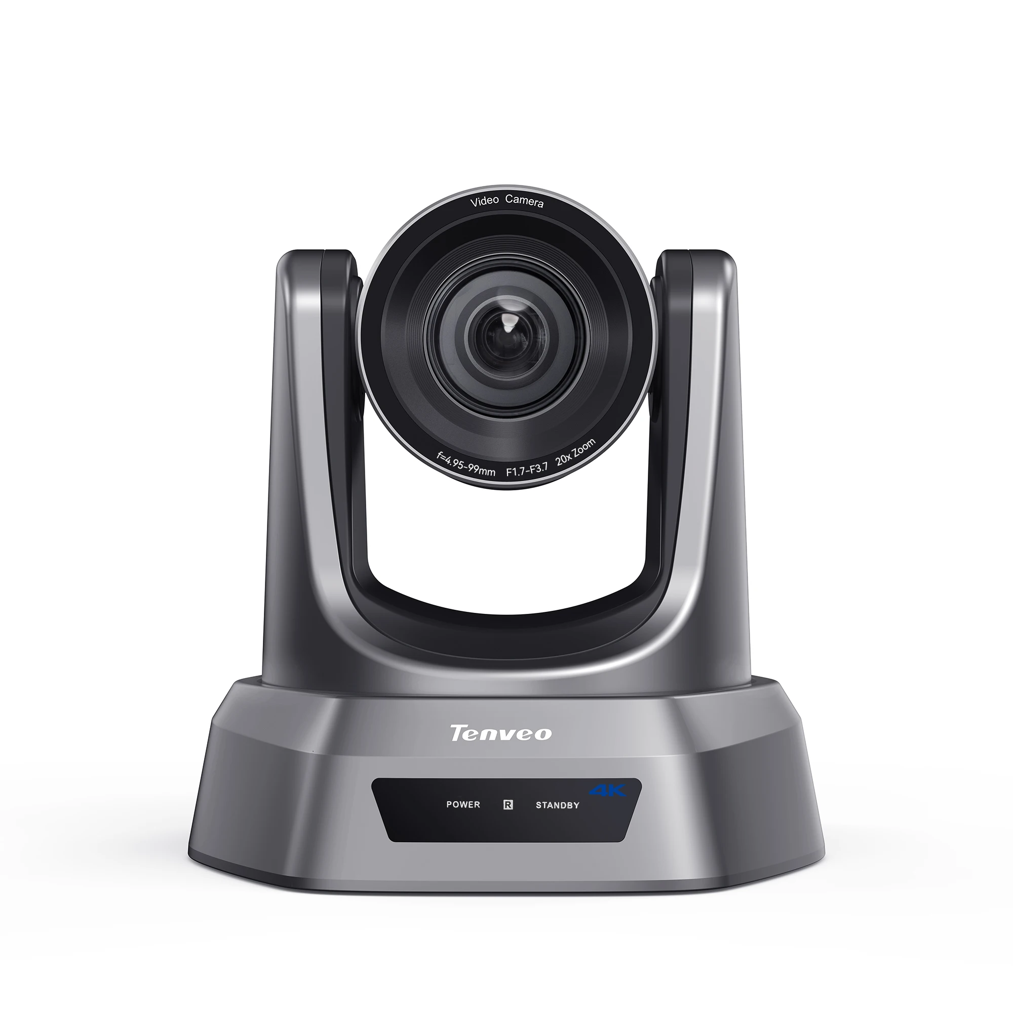 TENVEO NDI PTZ Camera 4K 60FPS 12X Optical Zoom Video Conference System AI Auto-Tracking USB3.0 for Meeting Conference Room