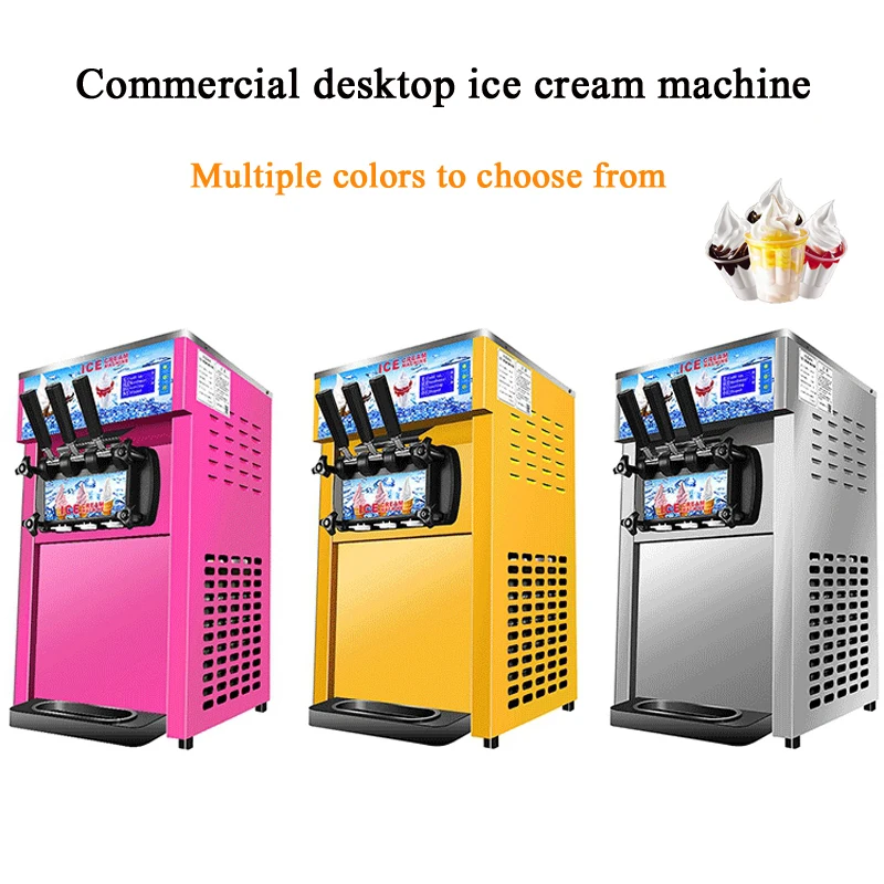 Ice Cream Machine Stainless Steel LCD Panel Desktop Vertical Small Automatic Home Commercial Double Storage Cylinder