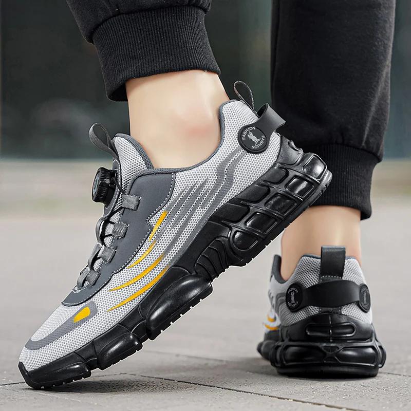 Men Running Shoes Black for Men Lightweight Security Protective Boots Men Fashion Safety Sneakers Anti-Smash Anti-Puncture