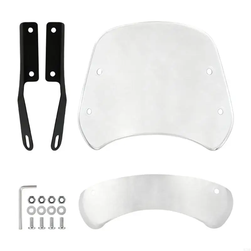 M76E Motorrad-Windschutzscheibe mit Schlitzhalterung und vier Löchern für die Scheinwerfermontage – Detail 4