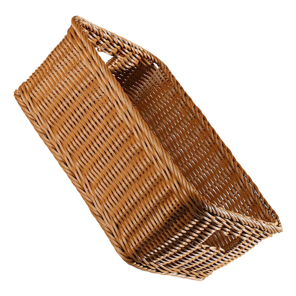 

Storage Basket Chic Sundry Large Manual Woven Book Tabletop Imitation Rattan Plastic