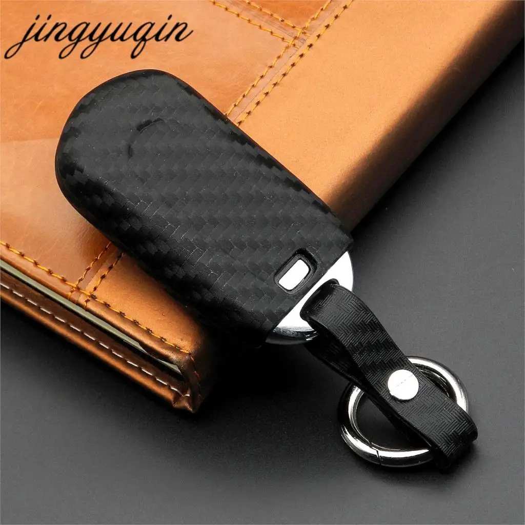 jingyuqin Carbon Silicone Key Ring Case for OPEL Astra Buick Encore Envision New Lacrosse Chevrolet Car Styling Fiber Cover