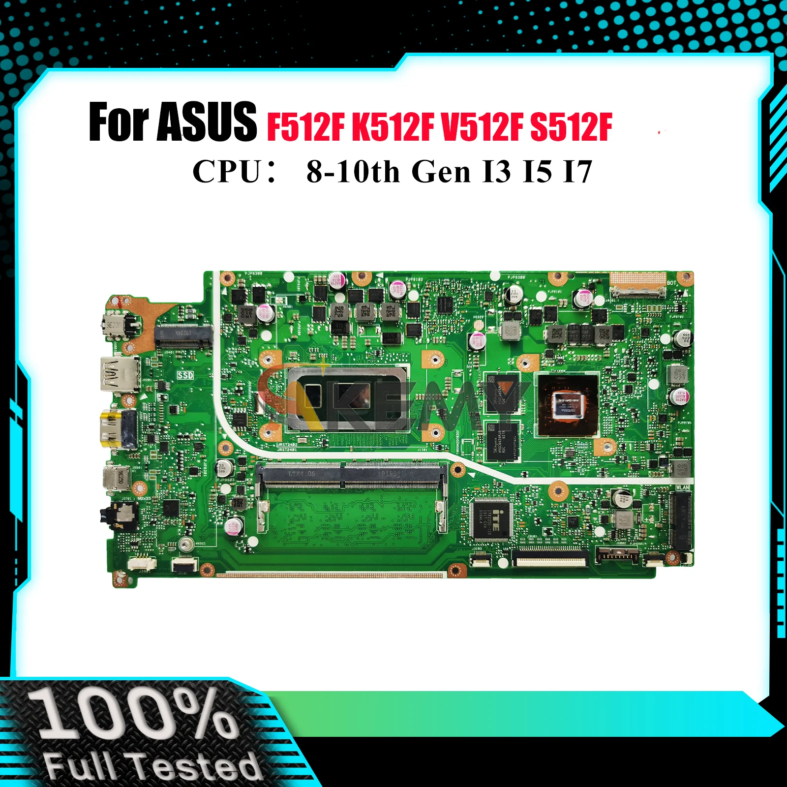 

X512FF Материнская плата для ноутбука ASUS V512F V5000F X512FJ S512F F512F X512FLC X512FL X512F X512FJG K512F Материнская плата с процессором I3 I5 I7