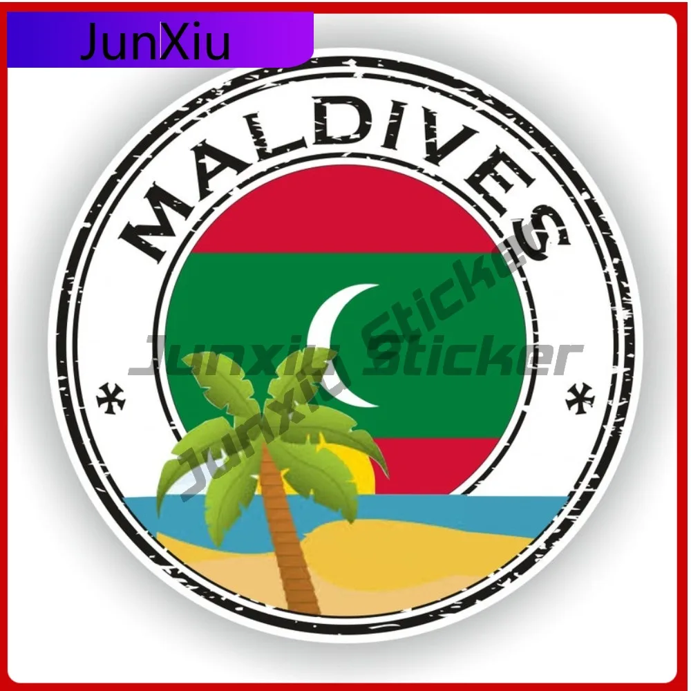 

Maldives Seal Round Flag Stylish Exterior Vehicle Accent Designed For Use On Car Body Bumper And Windows