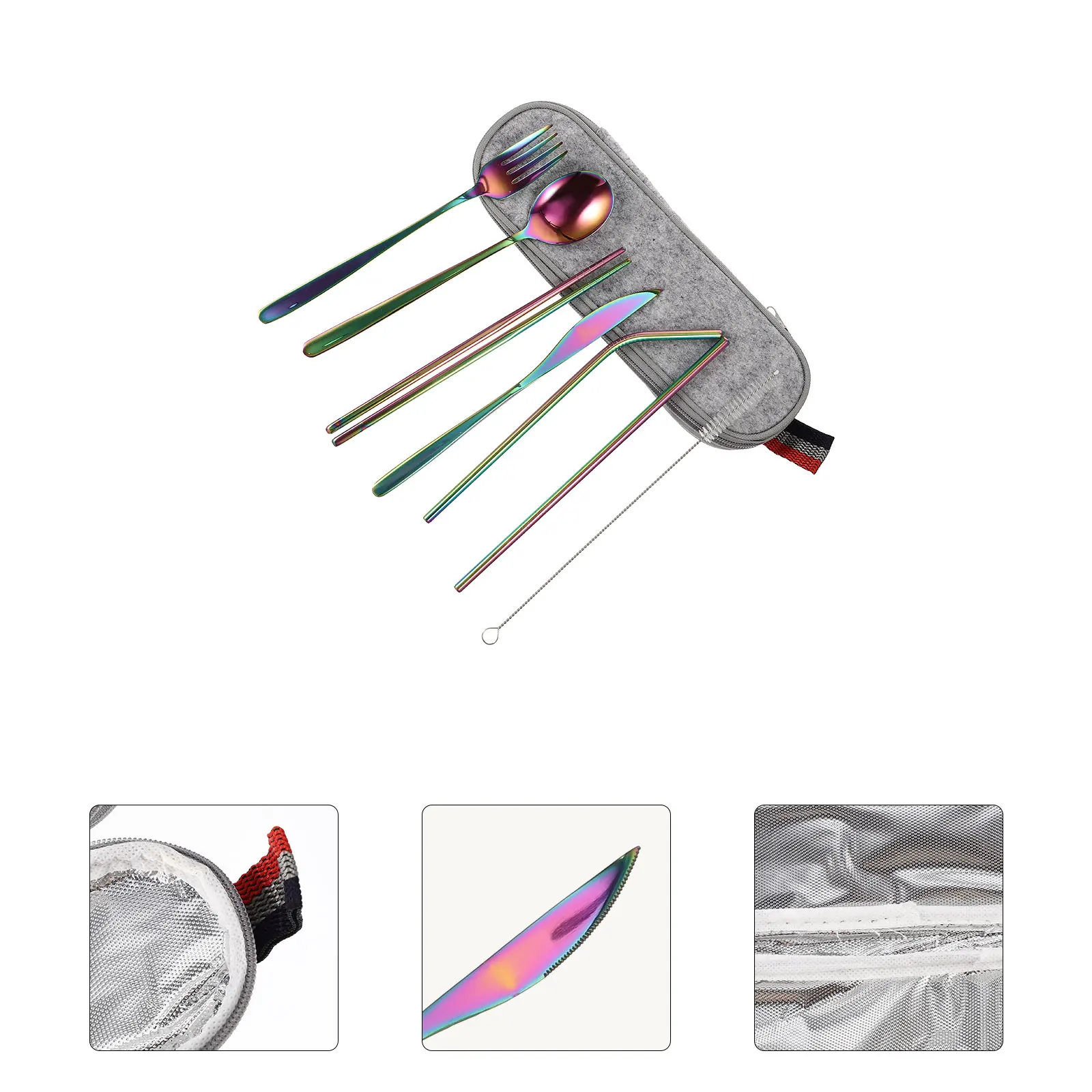 

304 Stainless Steel Portable Travel Utensil Set Fork Spoon Chopsticks Lightweight Outdoor Tableware For Camping Picnic