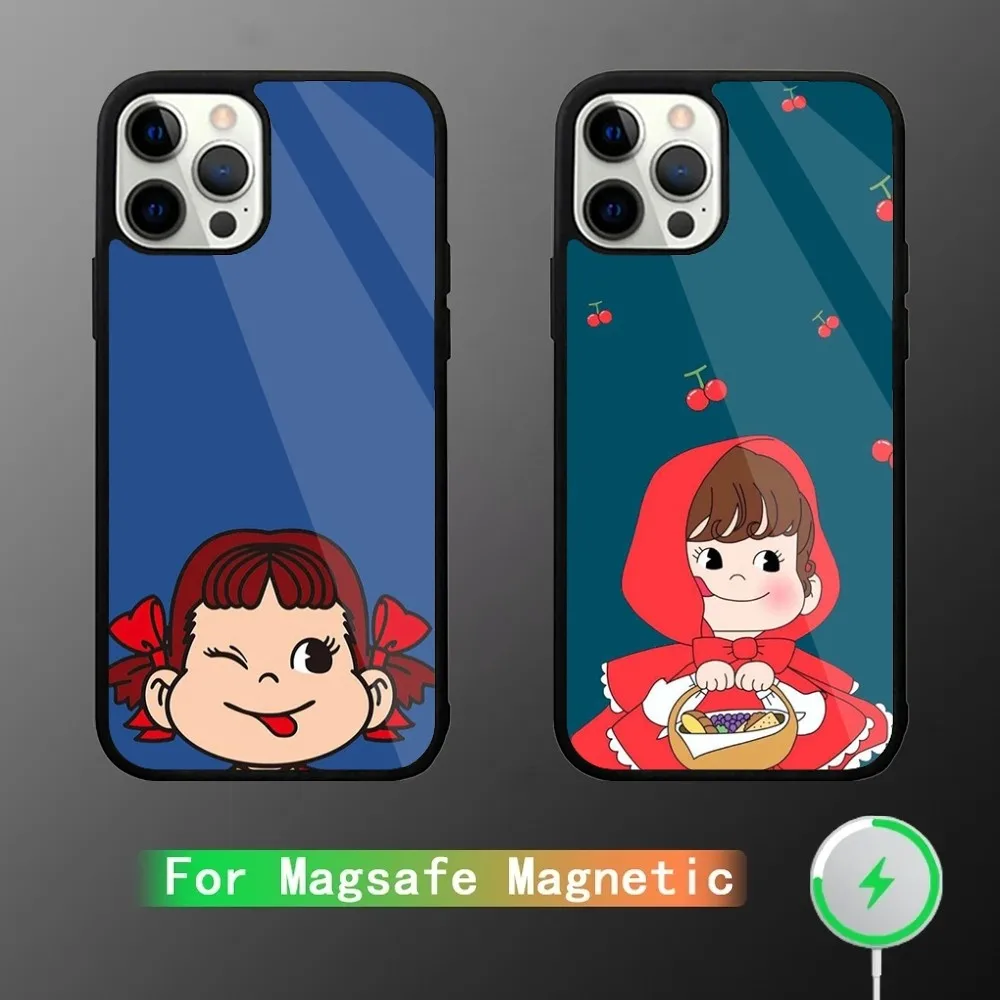 F-Fujiya Milky Peko Chan Phone Case For iPhone 16,15,14,13,12,11,Plus,Pro,Max Mini Magsafe Magnetic Wireless Charging