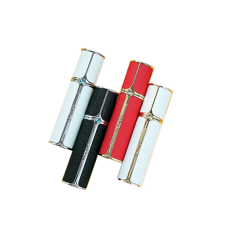 10ml Luxury Portable Mini Travel High-end Leather Perfume Bottle Bottom-fill Bottle Straight Charge Small Perfume Atomizer 1PC