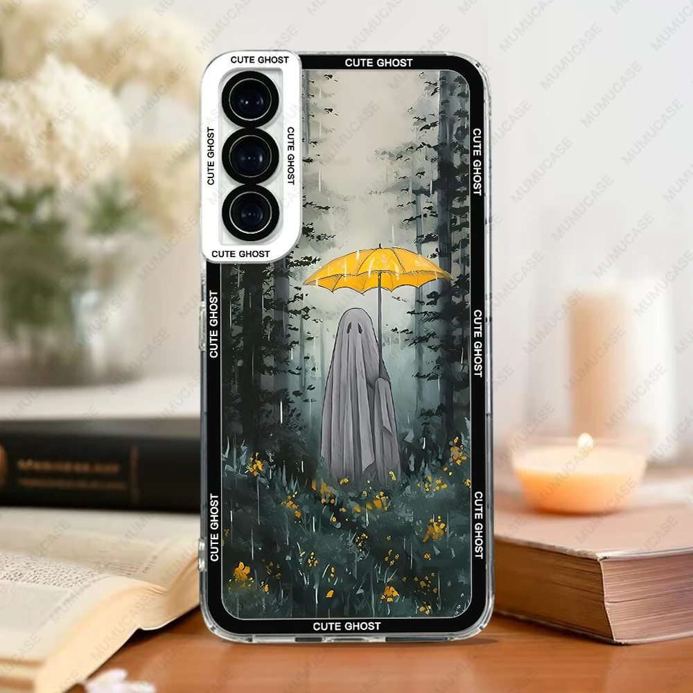 Etui na telefon Samsung Galaxy S20 S21 S22 S23 S24 FE Plus Ultra A54 A53 A52 A34 5G TPU Soft Cover Cute Little Ghost