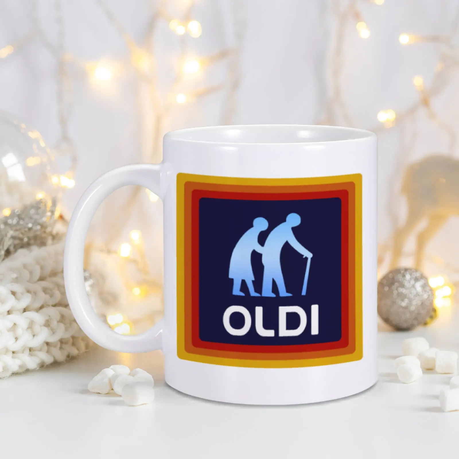 1pc OLDI Coffee Mug Funny Birthday Retirement Gift For Senior Citizens Gag Gift For Grandma Grandpa- Novelty Coffee Mug