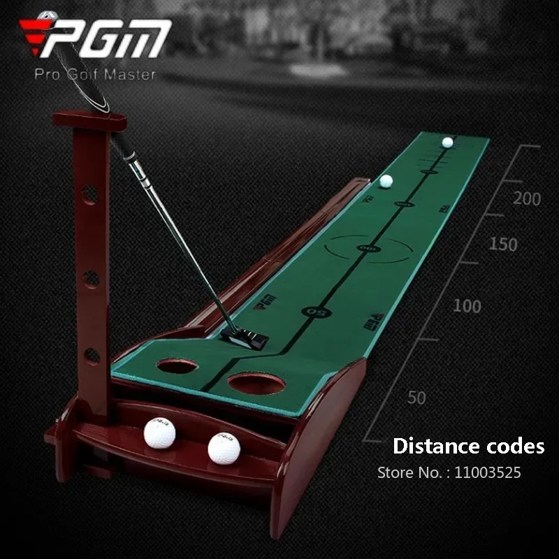 PGM Display Trajectory Golf Putting Trainer Ball Auto Return Fairway Putting Practice Mat Wood Velvet Mini Golf Green Trainer