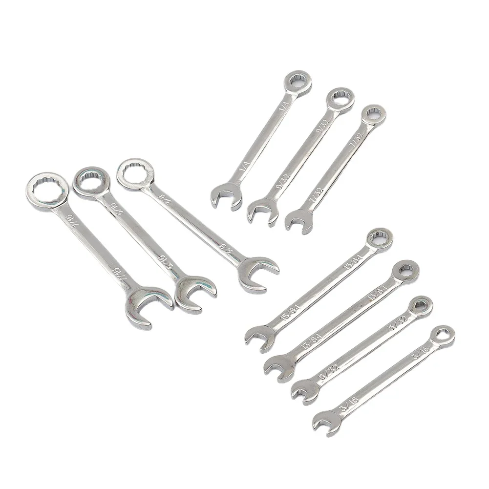 Imagem -04 - Portátil Combination Spanner Grupo Chave Pequena Metric Sae Imperial Ferramenta Portátil para Automóvel Indústria Família Hobbies Ferramenta de Mão 10 Pcs