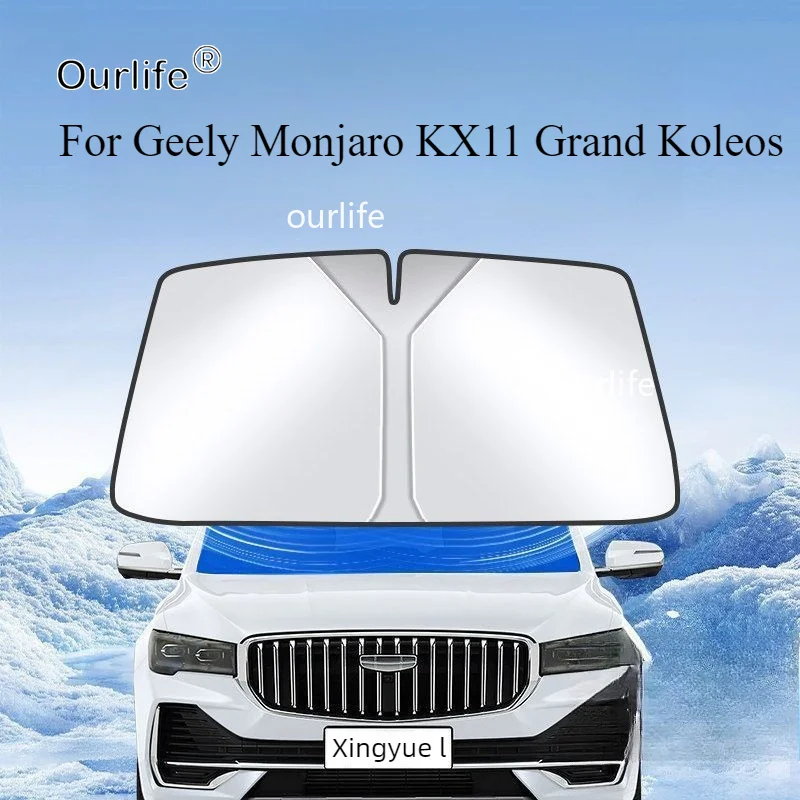 para-geely-monjaro-kx11-grand-koleos-2026~2025-protetor-solar-para-para-brisa-dianteiro-acessorios-de-isolamento-termico-e-resfriamento-de-verao