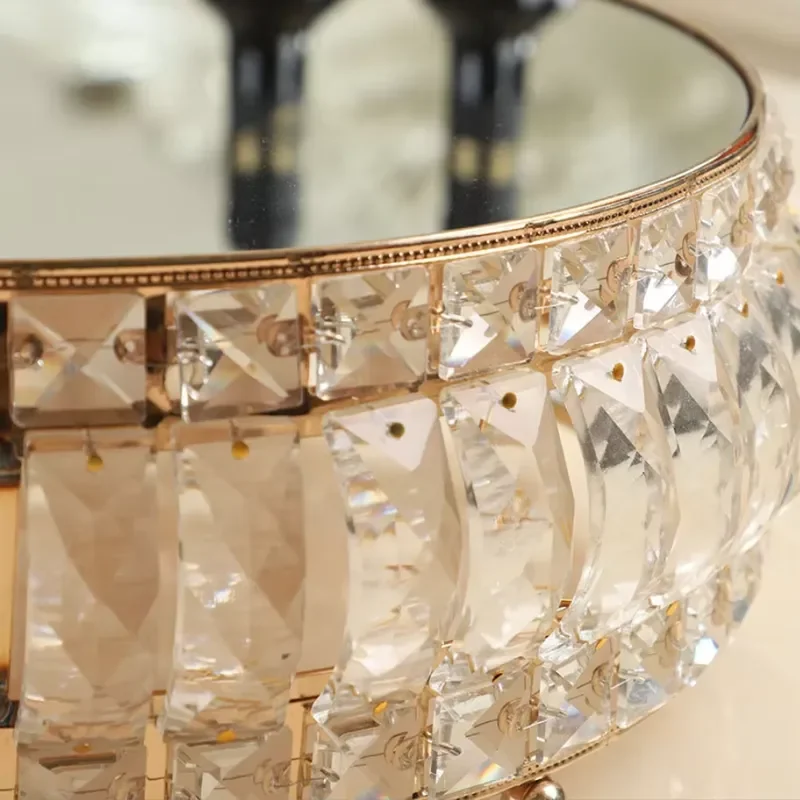 Electroplated Iron Crystal Cake Stand Wedding Dessert Display Rack Elegant Metal Tiered Tray for Party Banquet Decoration