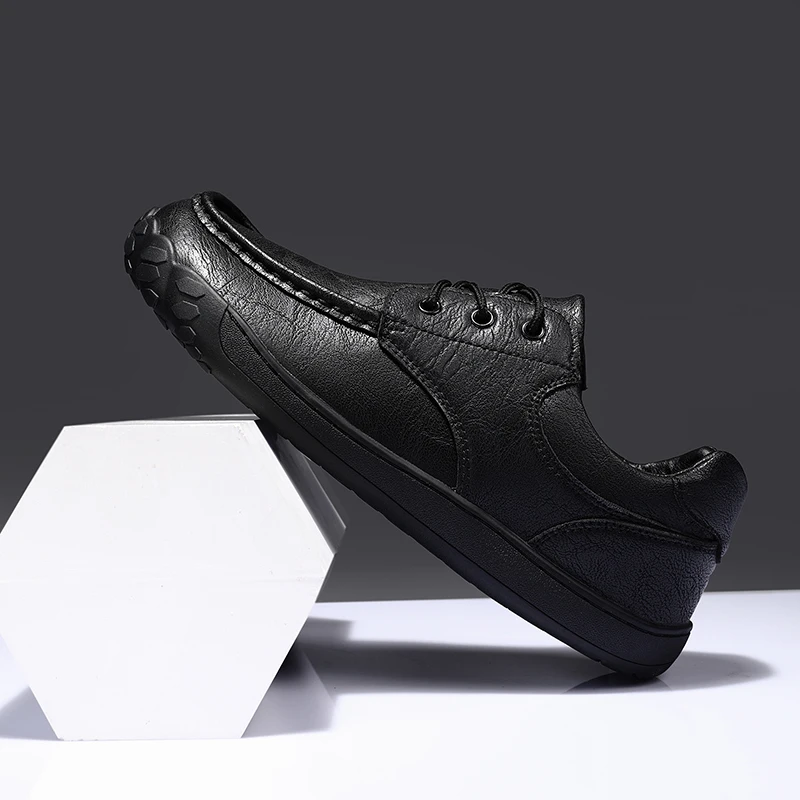 Damyuan Mens Leather Loafers Non Slip Walking Flats Breathable Outdoor Slip on Casual ShoesMale Work Driving Sneakers