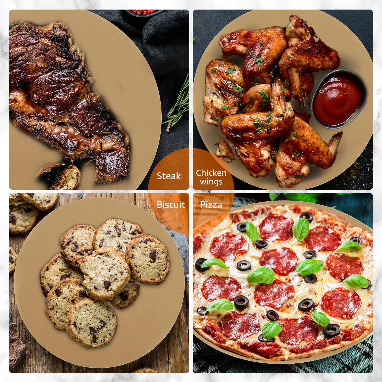 100/200Pcs Parchment Paper Baking Sheets 14 Inch Round Pizza Parchment Paper Non Stick Grilling Accessories Precut Baking Paper