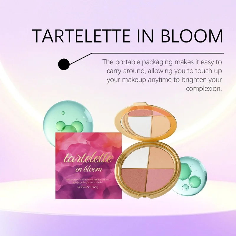 لوحة أحمر الخدود لظلال العيون عالية الضوء لتفتيح الوجه للحفلات اليومية، لوحة مكياج ملونة محمولة متعددة الأغراض سهلة الاستخدام #3