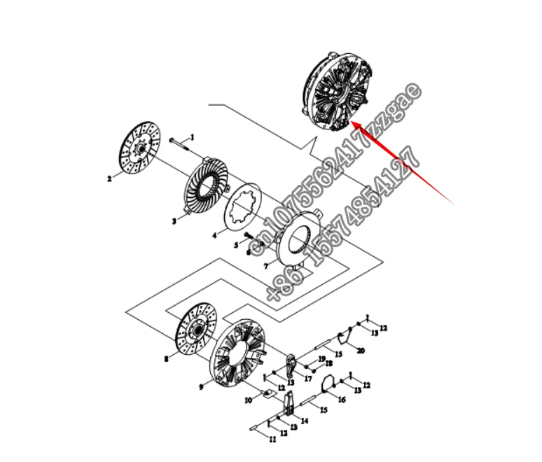 TB550.211 clutch assembly For Foton Lovol agricultural machinery & equipment Farm Tractors