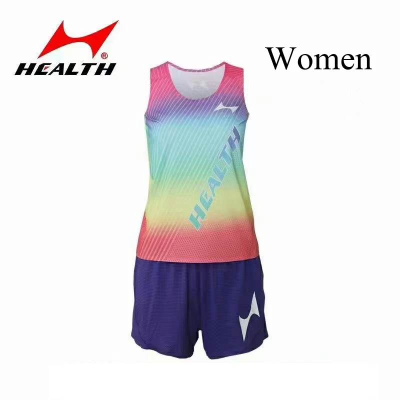 Health Summer Running Suits Men Sprint Vest And Shorts Breathable Sprints Outdoor Marathon Uniform Track And Field Sets