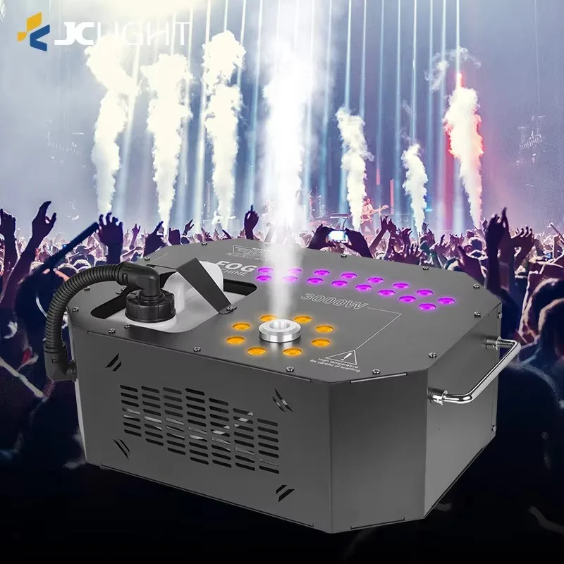 3000W 24PCS RGB LED Air Column Fog  DMX Remote Vertical Jet Smoke Generator for Wedding Stage Live Events FX