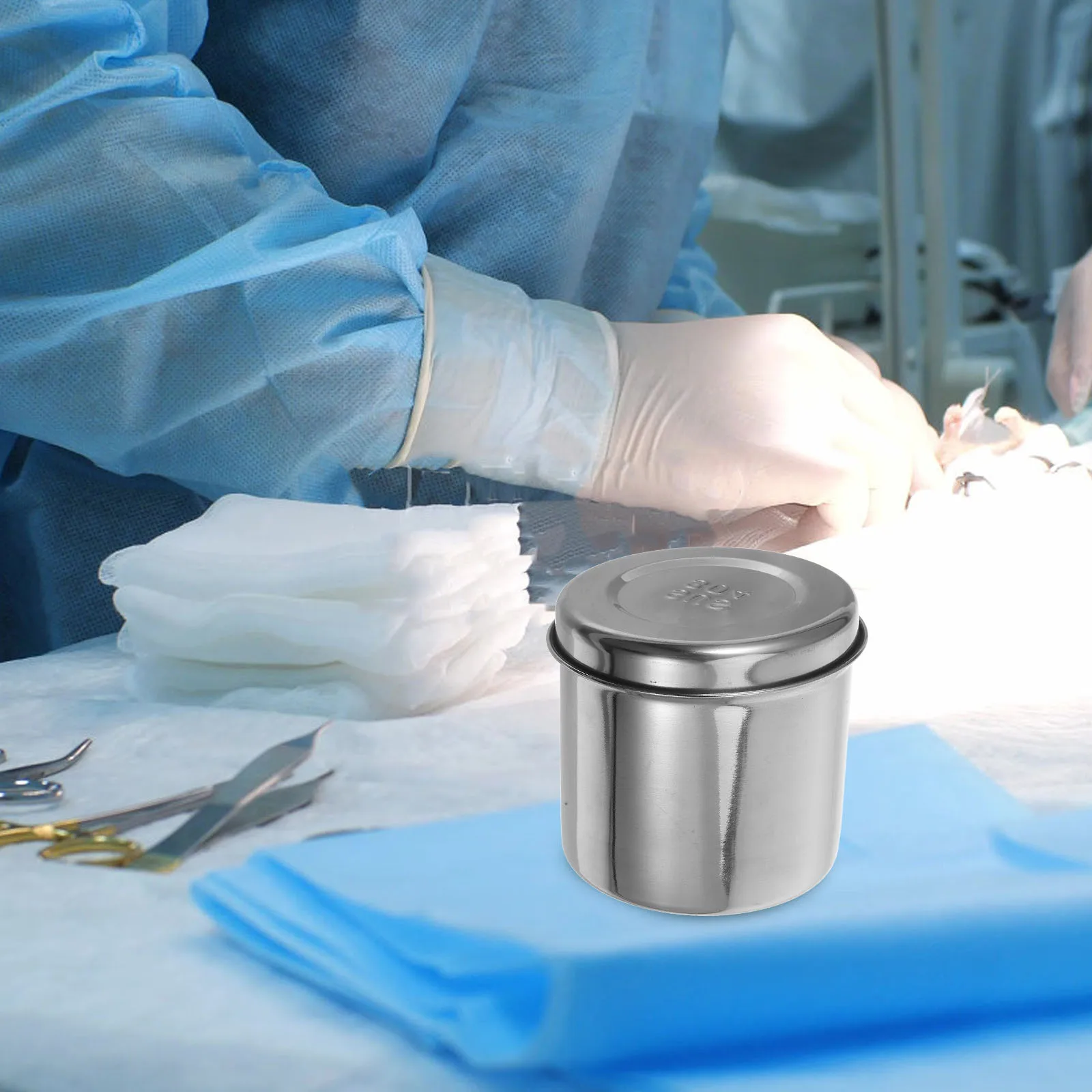 

Holder Ointment Jar Dressing Sterilization Container with Cover Stainless Steel Storage