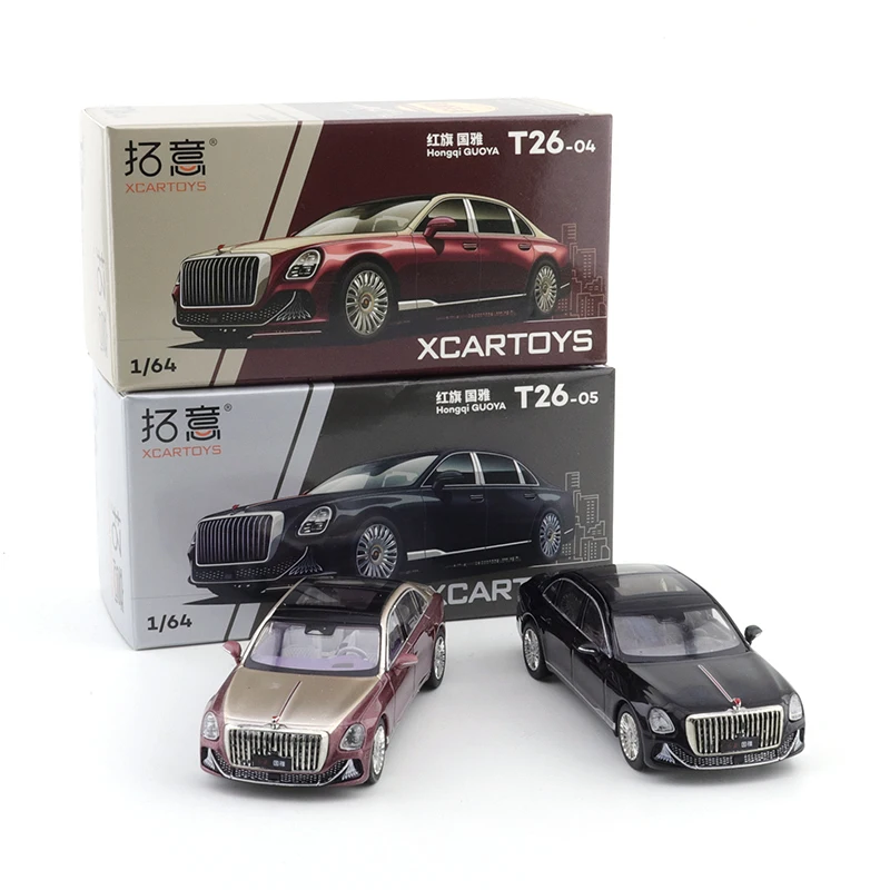 

XCARTOYS 1/64 литая под давлением игрушка из сплава, имитация домашнего трехкоробного бизнес-автомобиля, коллекция орнаментов, модель автомобиля Hongqi Guoya