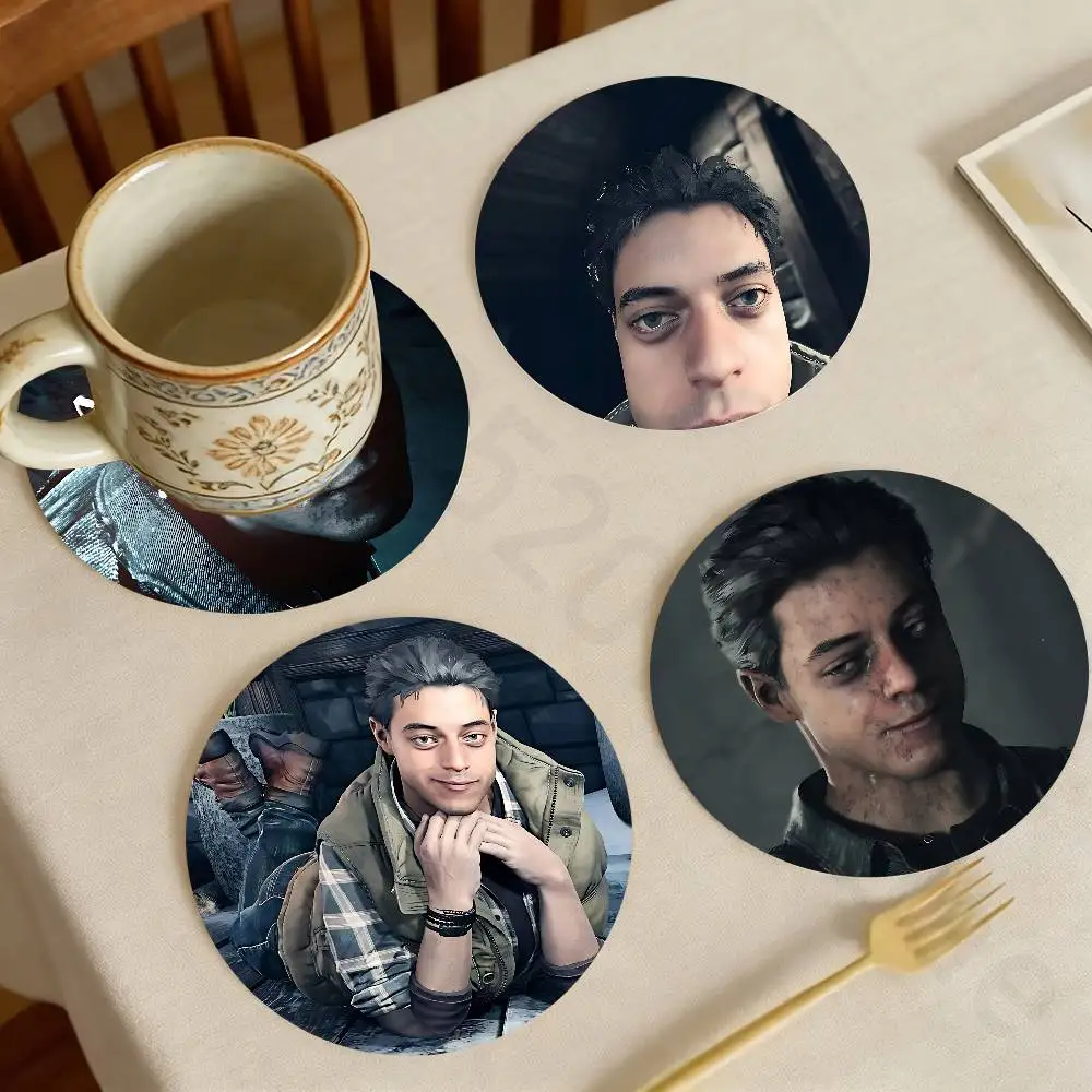 

Mike Josh U-Until D-Dawn Wooden Cup Coaster Tea Coffee Beverage Colour Printing Cup Mat Home Restaurant Decorations