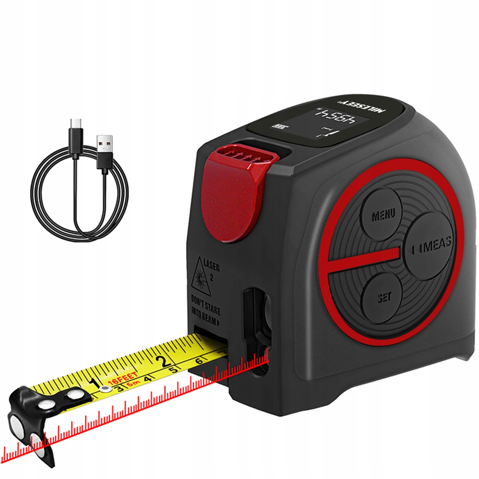 شريط مسافة ليزر دالمييه رقمي 40 متر 5 متر USB-C