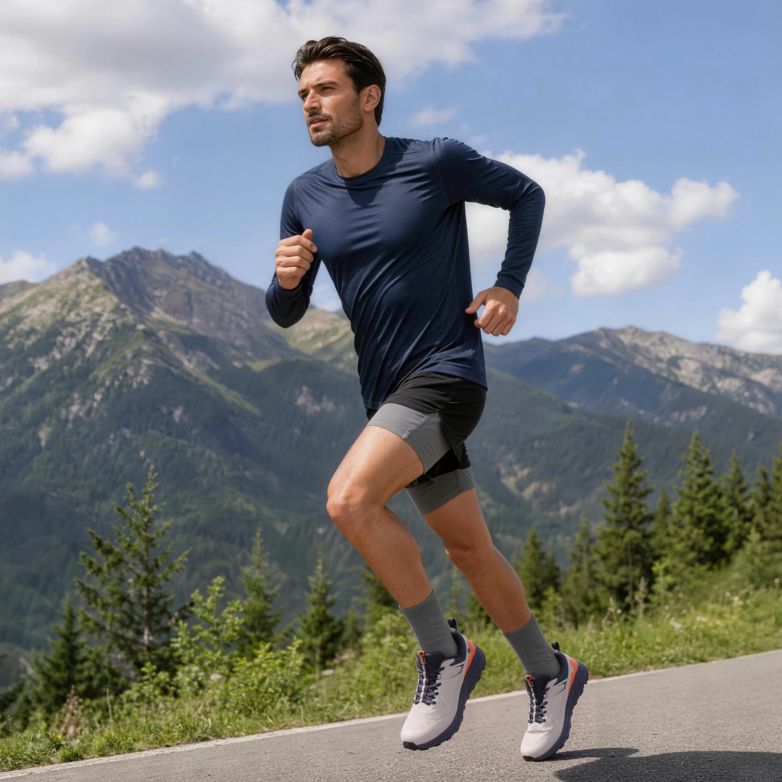 Fitville Herren Trail-Laufschuhe mit breiter Zehenbox, Sportschuhe, atmungsaktiv, mit Dämpfung, Outdoor-Wanderschuhe für Herren, mit Fußgewölbestütze – Detail 18