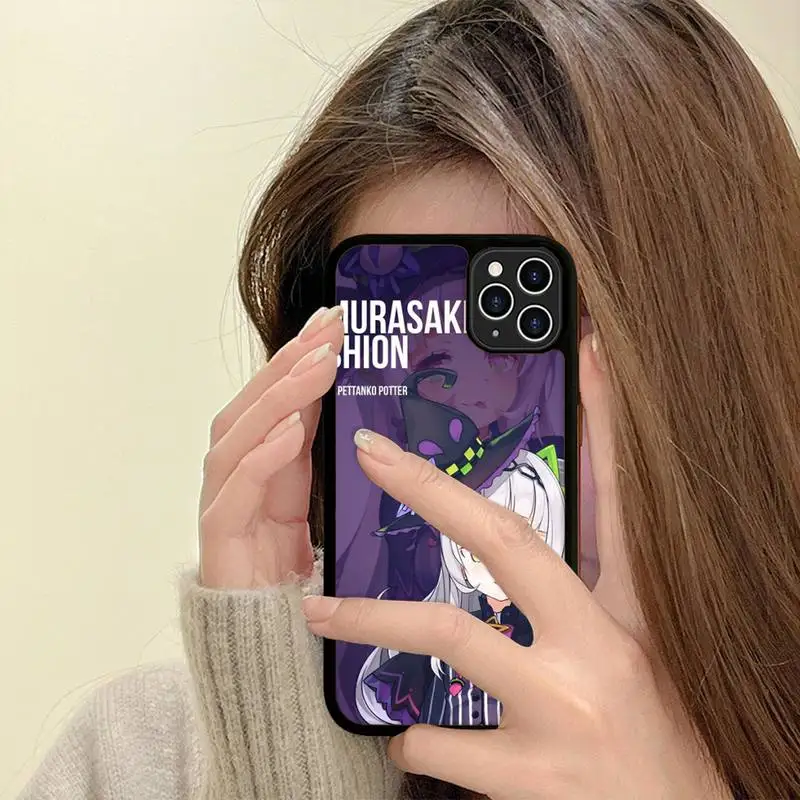 Murasaki Shion-Hololive Phone Case Silicone PC+TPU Case for iPhone 11 12 13 Pro Max 8 7 6 Plus X SE XR Hard Fundas