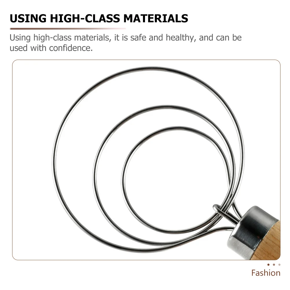 3pcs Oak Handle Egg Whisk Reusable Manual Mixer For Kitchen Baking Cooking Household Use Ergonomic Non-Slip Multi-Function Sauce