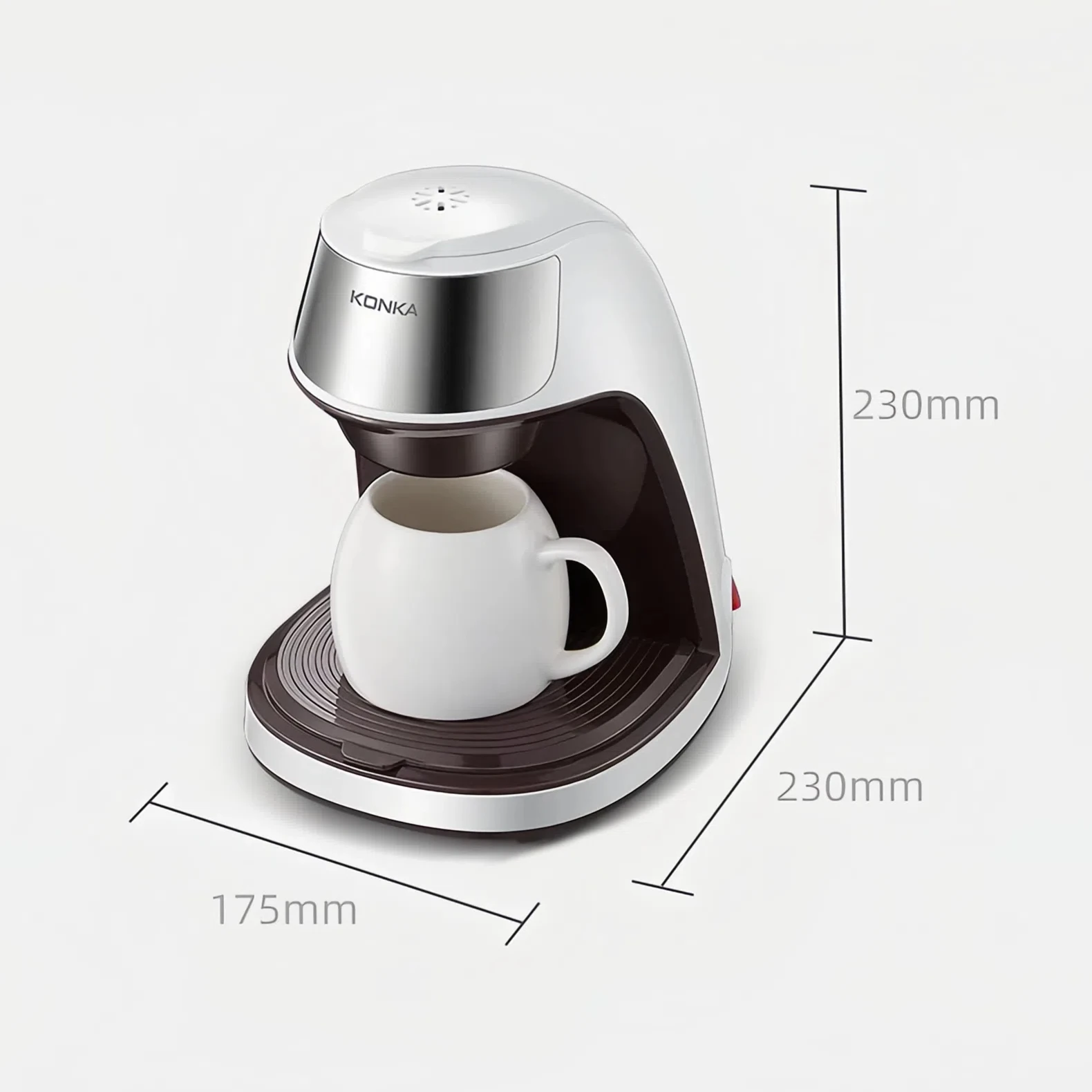 KONKA KCF-CS2 Filterkaffeemaschine für 10 Tassen – kompakt, effizient, mit automatischer Abschaltung, wiederverwendbarem Filter, schnelles Brauen – perfekt für das Heimbüro