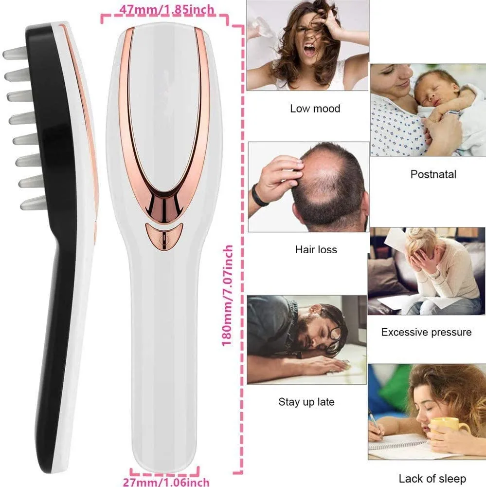 Peine masajeador de cuero cabelludo para fototerapia, cepillo para crecimiento del cabello, masaje eléctrico, cuidado de la cabeza, anticaída