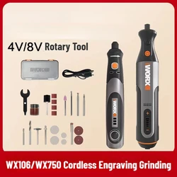 Youpin Worx 4V/8V Rotary Tool USB Charger WX106/WX750 Cordless Mini Engraving Grinding Polishing Variable Speed Kit Tools+ACC